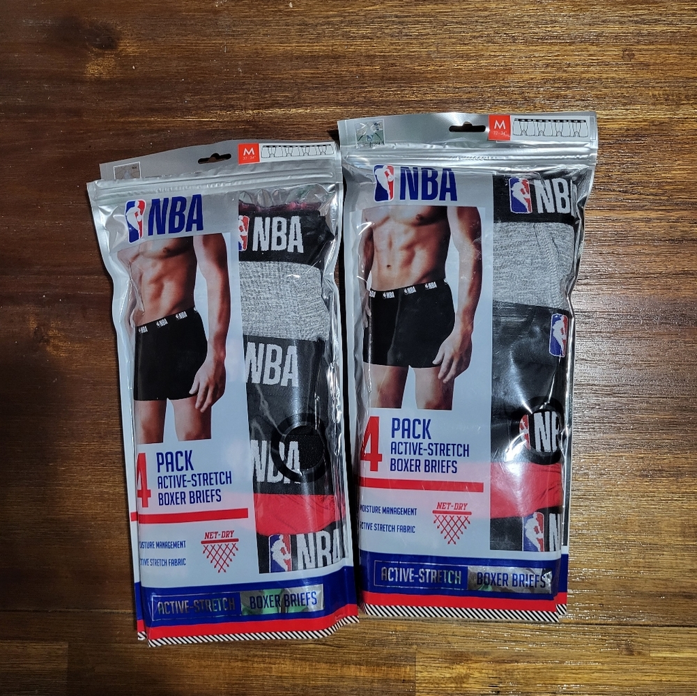 2 Packages/Lot NBA Men's Boxer Briefs Underwear Size Medium M New With Tags NWT